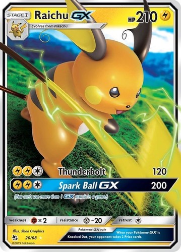 Raichu 68 pokemon - gx, 20/68